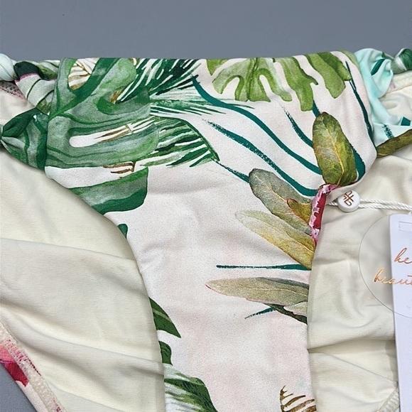 NWT PILYQ Tulum Knot Teeny Low Rise Tropical Floral Bikini Bottom Size Large - Picture 3 of 6